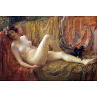 РЕПРОДУКЦИИ НА КАРТИНИ Гола жена с куче (1921)